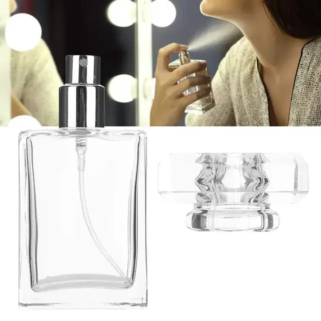 Square Glass Perfume Spray Bottles view 2