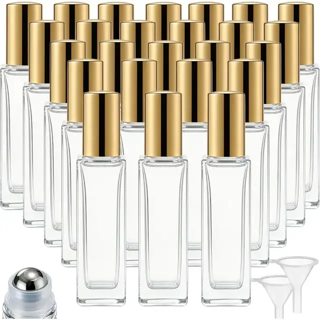 Square Glass Roll-On Bottles