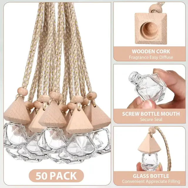 Diamond-Shaped Glass Hanging Diffuser Bottles view 2