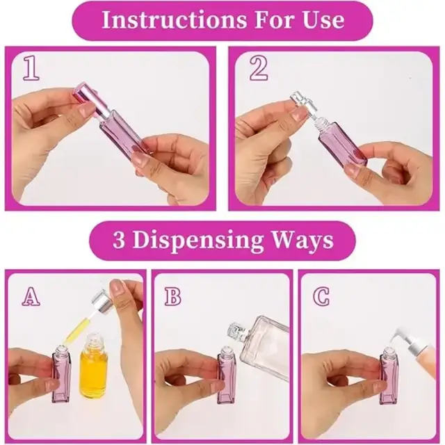 Square Glass Perfume Spray Bottles view 4