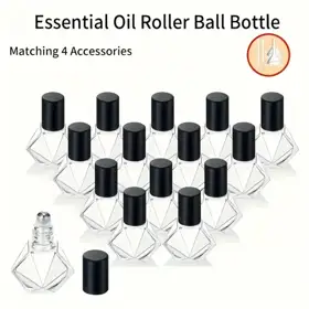 Diamond-Shaped Glass Roll-On Bottles view 1
