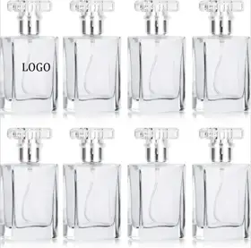 Square empty perfume spray bottles view 1