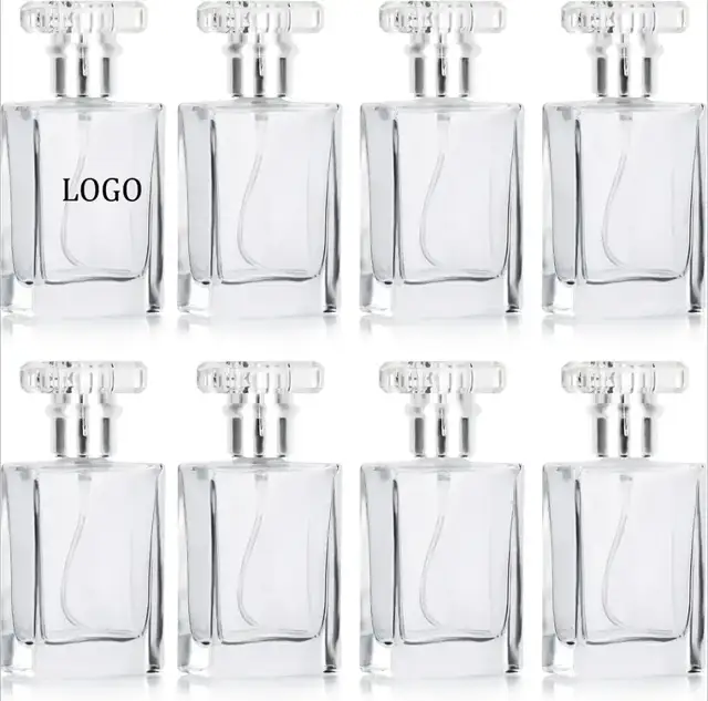 Square empty perfume spray bottles