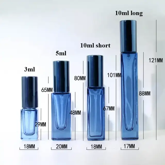 Square Glass Perfume Spray Bottles view 2