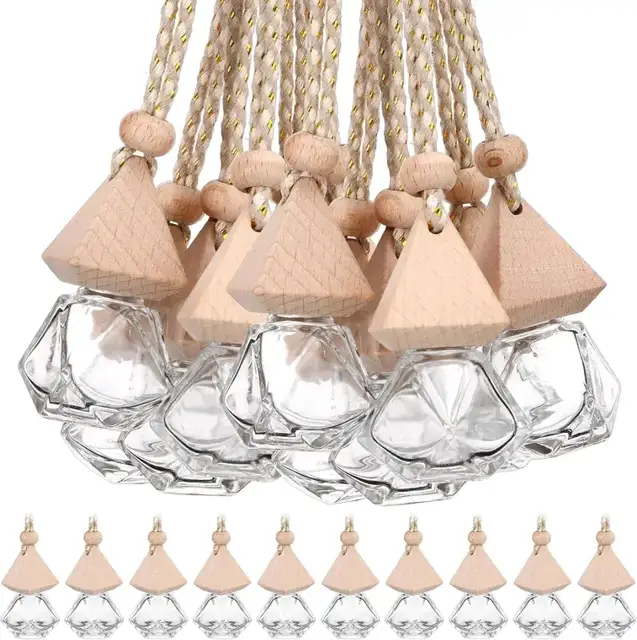 Diamond-Shaped Glass Hanging Diffuser Bottles