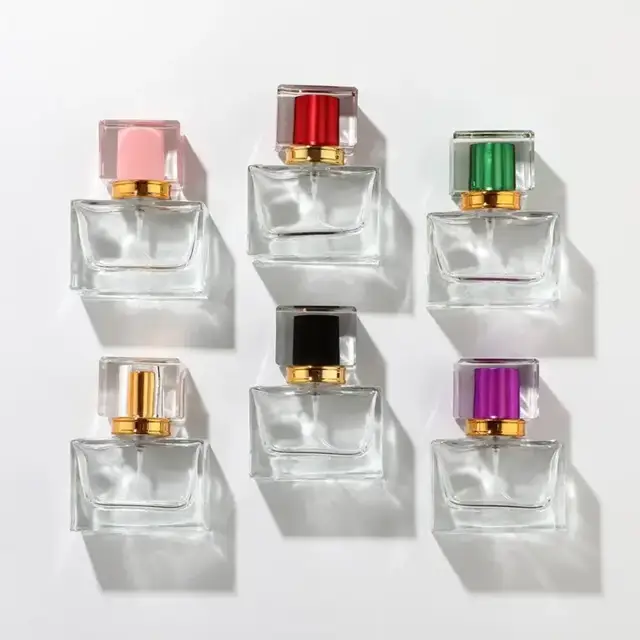 Square empty perfume spray bottles