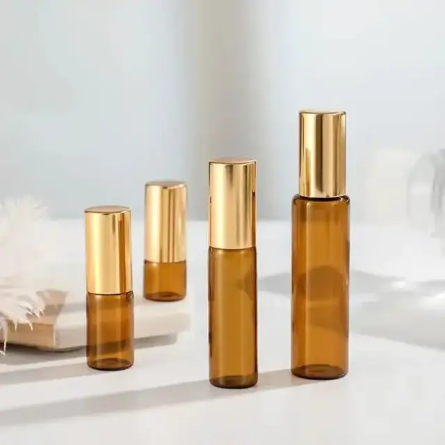 Amber Glass Roll-On Bottles