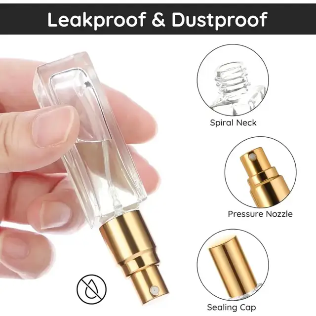 Square Glass Perfume Spray Bottles view 5