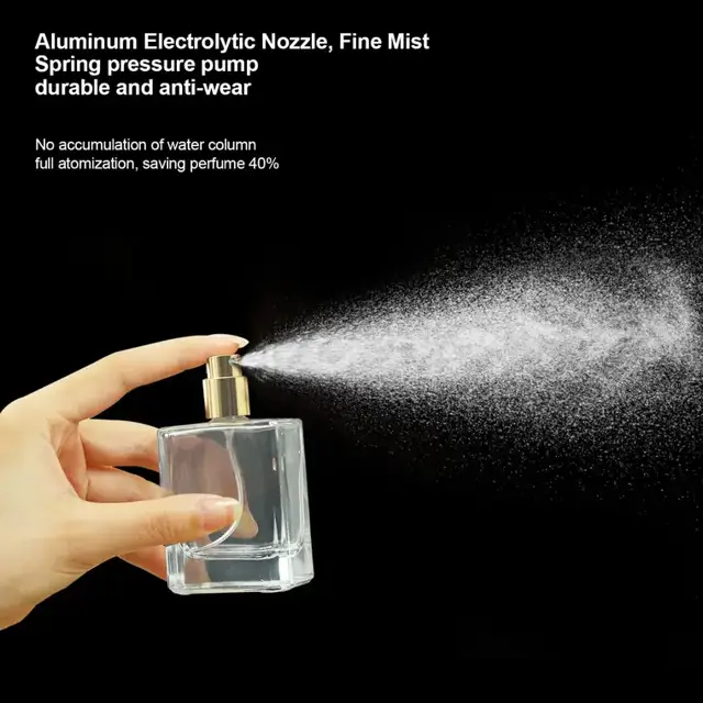 Square empty perfume spray bottles view 2