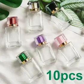 Square Glass Perfume Spray Bottles view 1