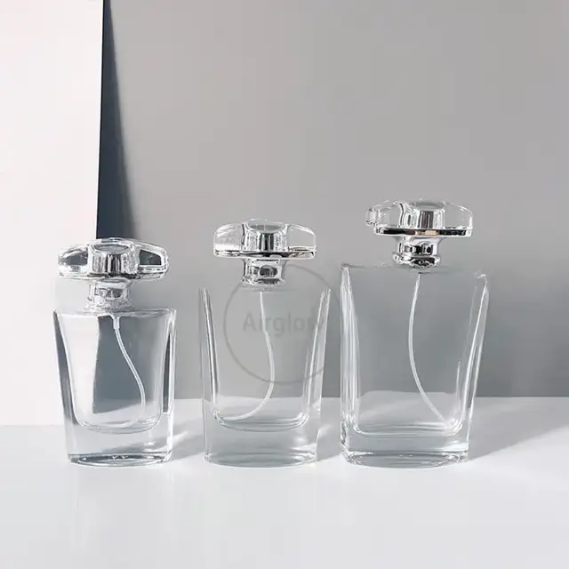 Square Glass Perfume Spray Bottles view 2