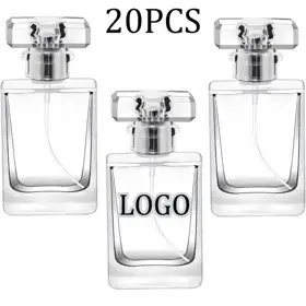 Square Glass Perfume Spray Bottles view 1