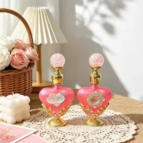 Heart-Shaped Glass Perfume Bottles