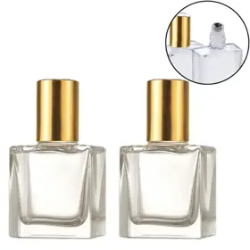 Frosted Square Glass Roll-On Bottles