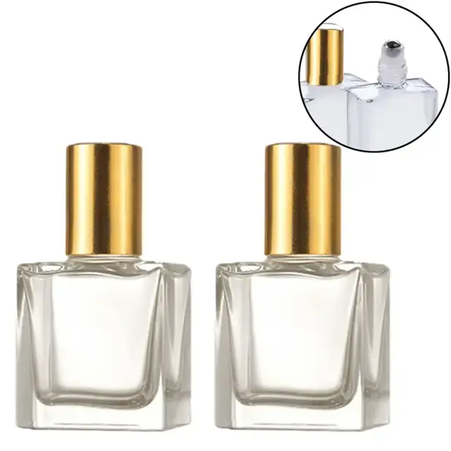Frosted Square Glass Roll-On Bottles