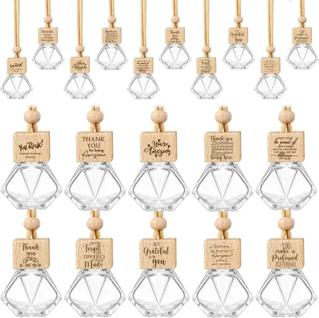 Diamond-Shaped Glass Hanging Diffuser Bottles