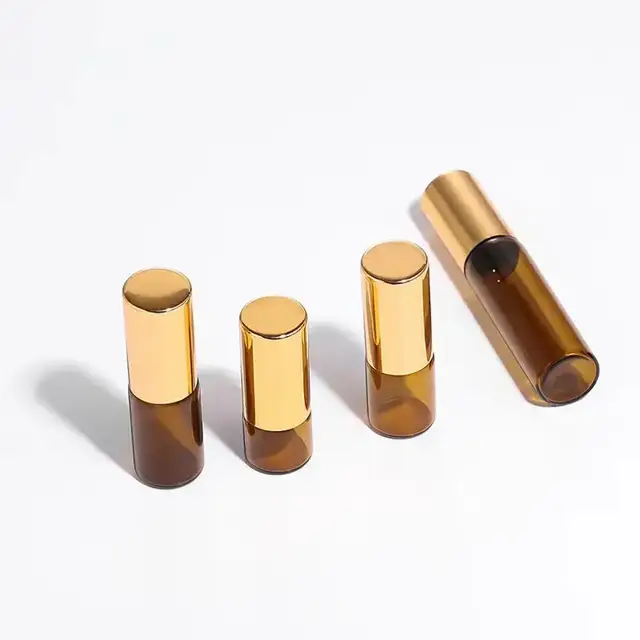 Amber Glass Roll-On Bottles view 2