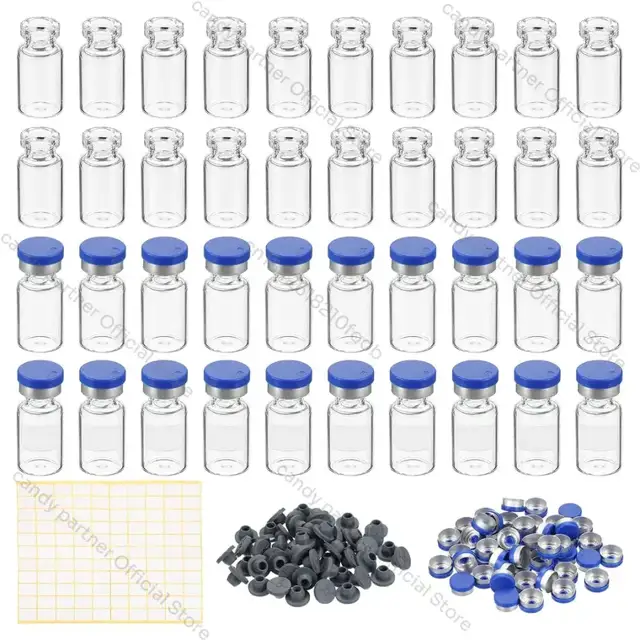 Glass Sample Vials with Stoppers