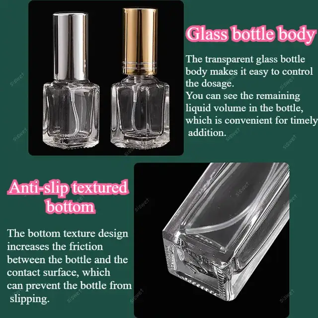Square Glass Perfume Spray Bottles view 2