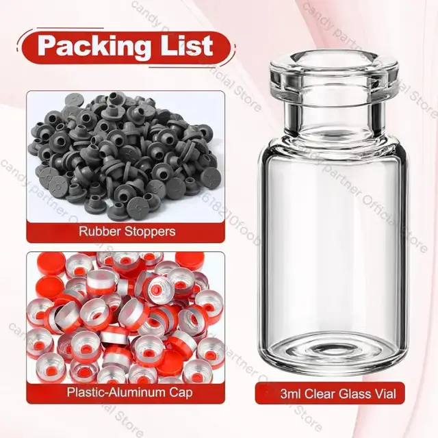 Glass Sample Vials with Stoppers view 3