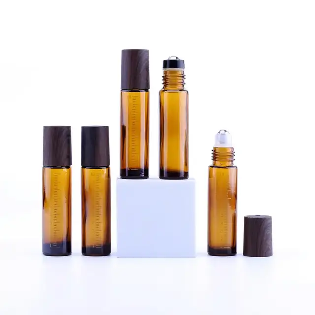 Amber Glass Roll-On Bottles view 2