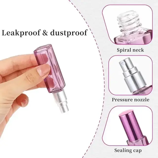 Square Glass Perfume Spray Bottles view 3
