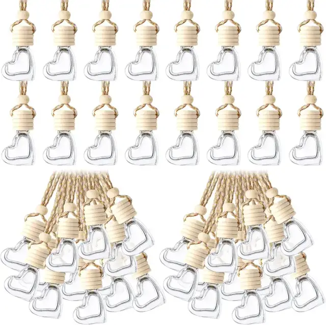 Heart-Shaped Glass Hanging Diffuser Bottles