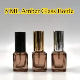 Amber Square Glass Sample Spray Bottles view 1