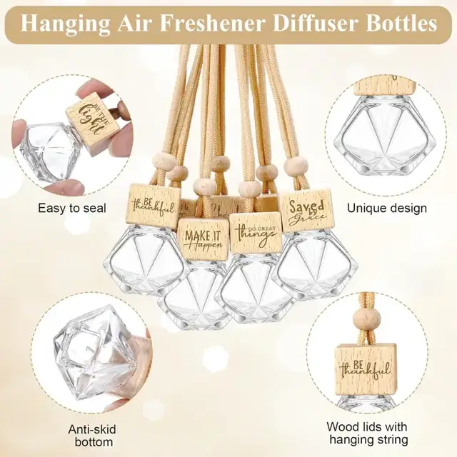 Diamond-Shaped Glass Hanging Diffuser Bottles view 2
