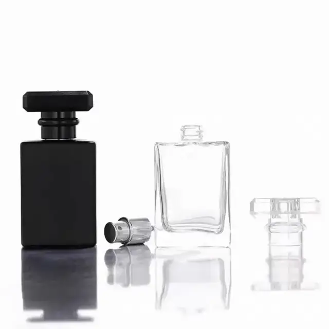 Square Glass Perfume Spray Bottles view 2