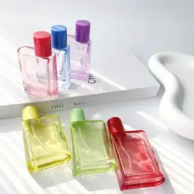Square Glass Perfume Spray Bottles view 1