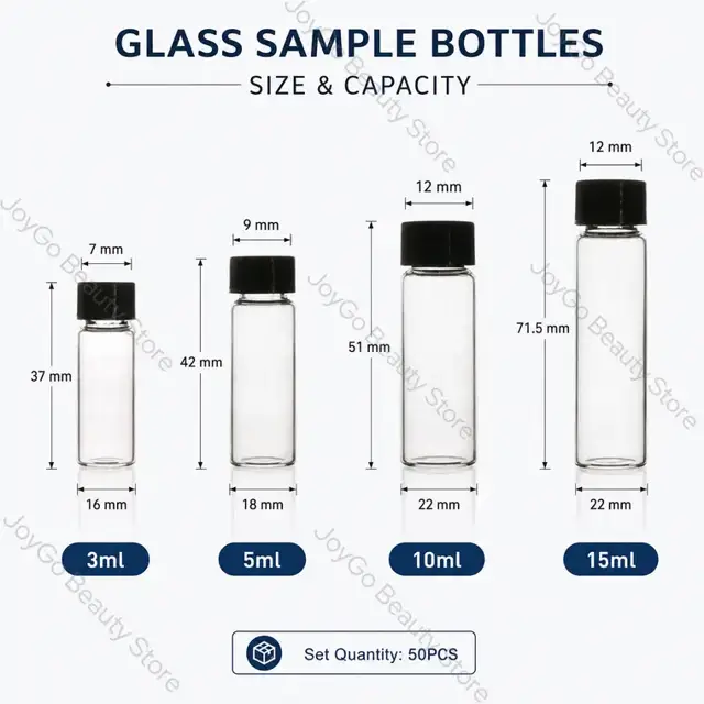 Glass Sample Vials with Stoppers view 2